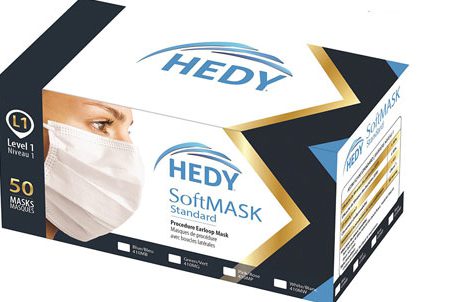 Hedy SoftMask Standard Level 1 Masks - Low Barrier - Earloop